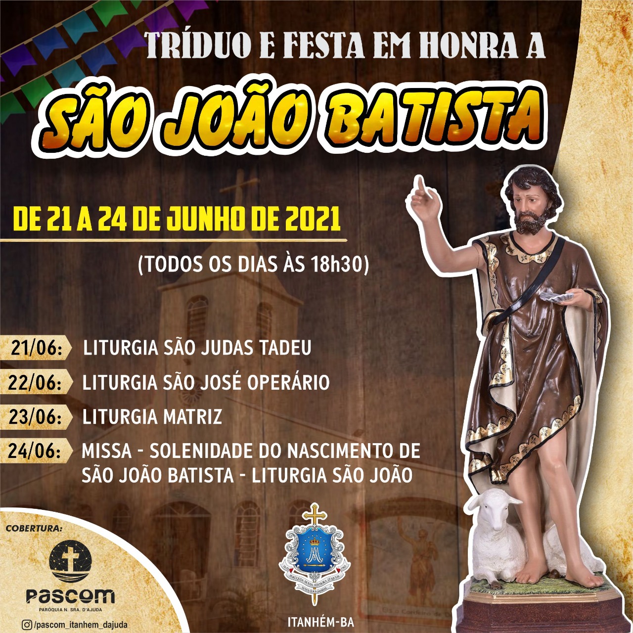 Tríduo e festa em honra a São João Batista